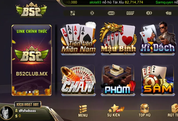 Khám Phá Sảnh Cá Cược Đẳng Cấp Thượng Lưu Tại Game Bài B52 Club