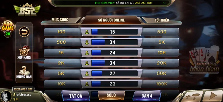 Chinh Phục Đấu Trường Bài Tiến Lên Miền Nam Tại B52 Club Nhận Thưởng Siêu Khủng
